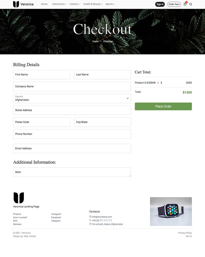 Checkout Page